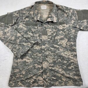Military ACU Field Jacket Mens Medium Long Digital Camo Excellent Tactical Coat